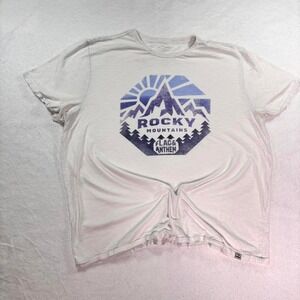 Flag & Anthem Rocky Mountains Graphic T Shirt Cream‎ White Outdoor Tee XL